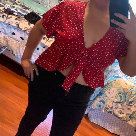 Red polka dot blouse - Picture 2 of 2
